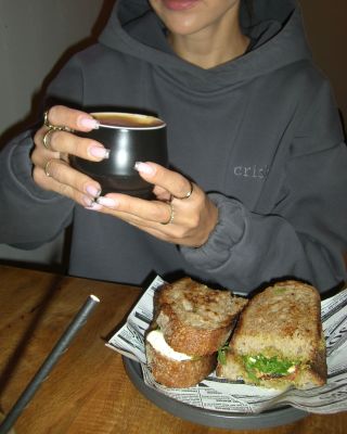 when the fit is right, everything tastes better /crisbe hoodie in dark grey #crisbe